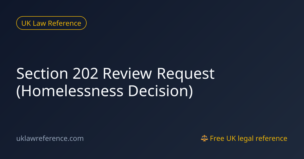 Section 202 Review Request (Homelessness Decision)