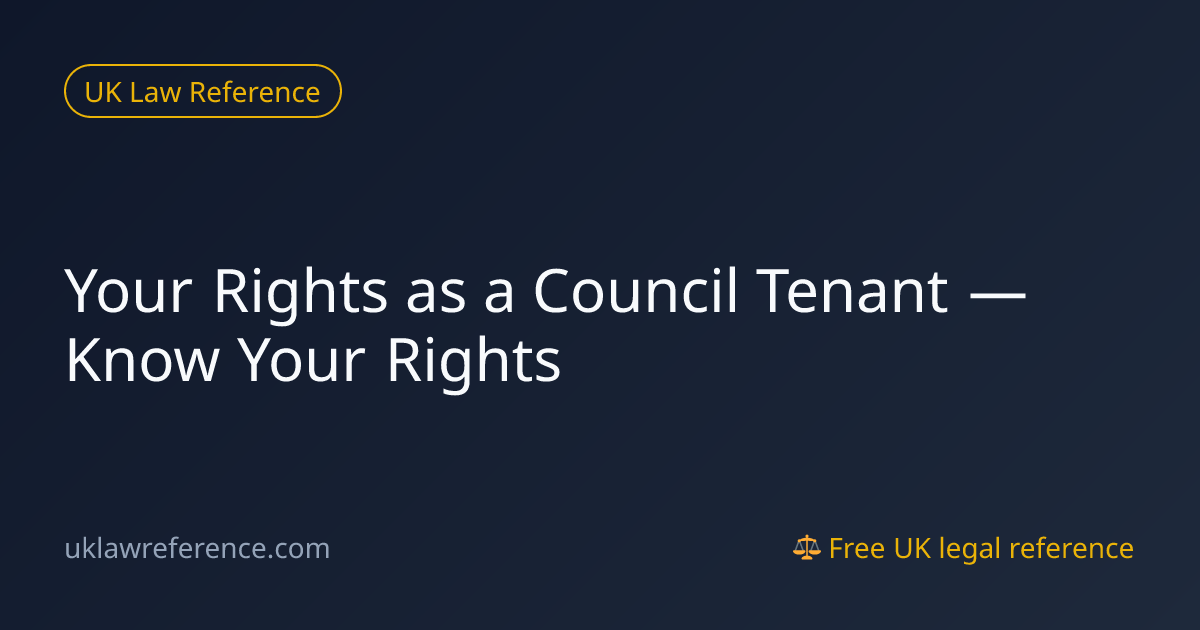 Your Rights as a Council Tenant — Know Your Rights